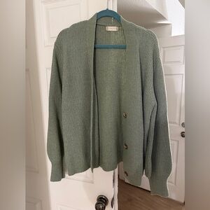 Oversized green cozy cardigan